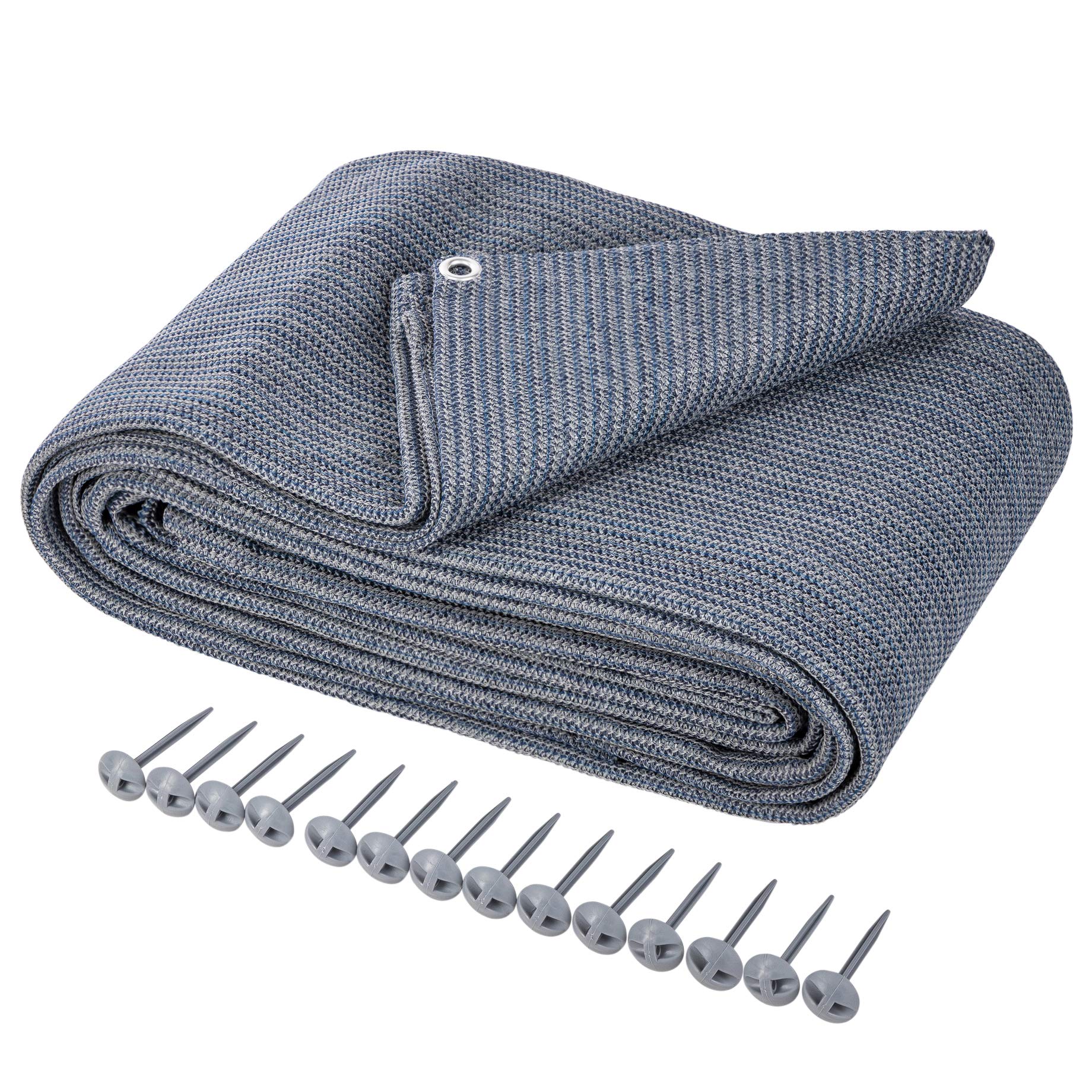 ONVAYA® Vorzeltteppich - robuster Campingteppich für Wohnmobile und Markise | waschbare Zeltunterlage in Blau/Grau | per